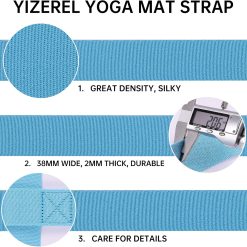 Alternative view of Yoga Mat Strap Carrier, Adjustable Sling, 2 Pack Black + Turquoise