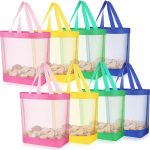 11 x 12.9 Inche Mesh Beach Tote Bags Mini Pool Reusable Colorful Polyester for Travel Party Swim Toys