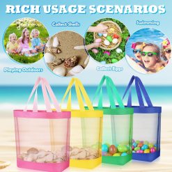 Alternative view of 11 x 12.9 Inche Mesh Beach Tote Bags Mini Pool Reusable Colorful Polyester for Travel Party Swim Toys