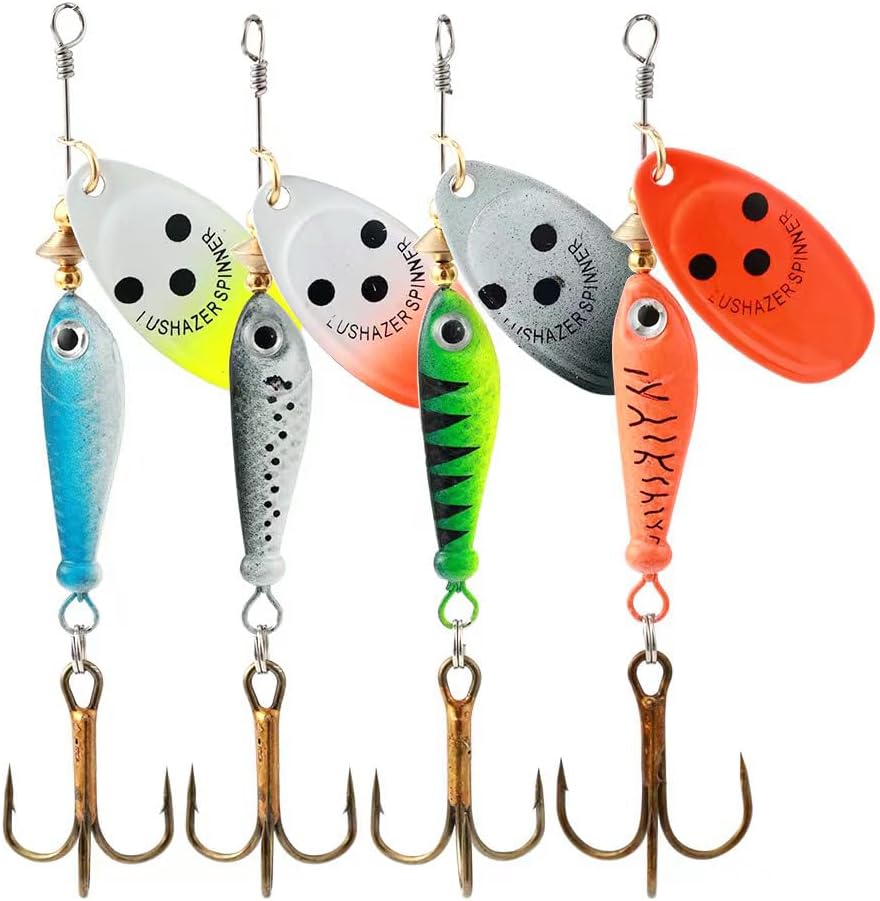Fishing Lure Spinner Bait 4-Piece Metal Rotating Sequin Set 1 Fishing Lure Spinner Bait 4-Piece Metal Rotating Sequin Set