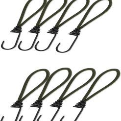 8PCS Bungee Cords with Hooks, Mini Cords, Rubber Short Straps,for Camping Trucks Car Awning Cover Canopies Pool (Blackish Green) Blackish Green