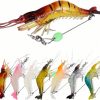 7-Piece Soft Shrimp Lure Set with Luminous Hooks