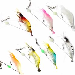 Alternative view of 7-Piece Soft Shrimp Lure Set with Luminous Hooks