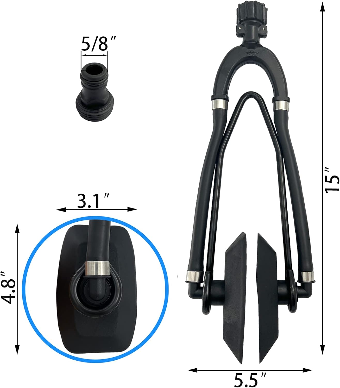 Universal rectangular dual water feed outboard motor flusher 2 Universal rectangular dual water feed outboard motor flusher - Image 2