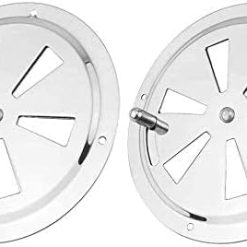 4 inch round butterfly vent with side knob, stainless steel