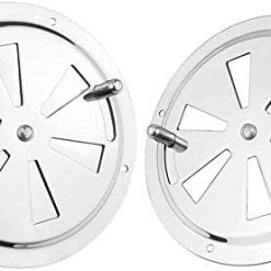 Alternative view of 4 inch round butterfly vent with side knob, stainless steel