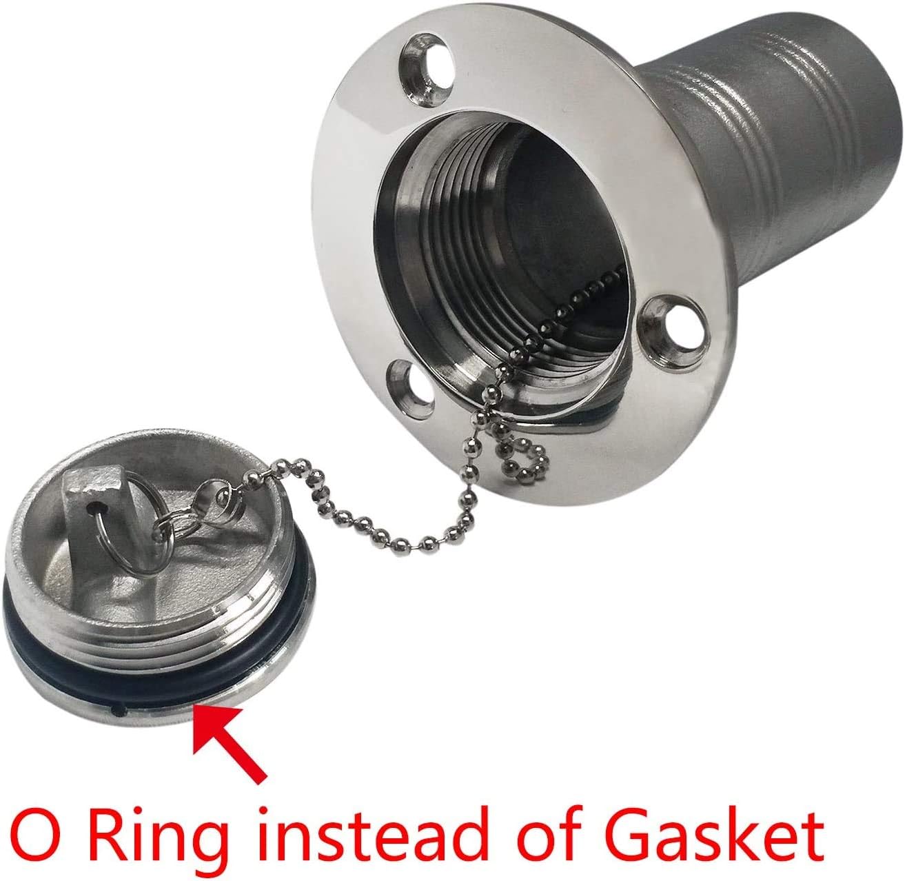 Water deck fill 1-1/2" keyless cap 316 stainless steel 4 Water deck fill 1-1/2" keyless cap 316 stainless steel - Image 4