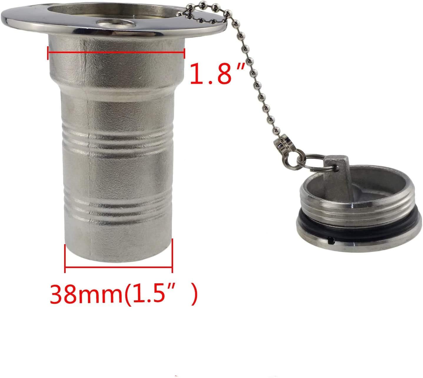 Water deck fill 1-1/2" keyless cap 316 stainless steel 5 Water deck fill 1-1/2" keyless cap 316 stainless steel - Image 5