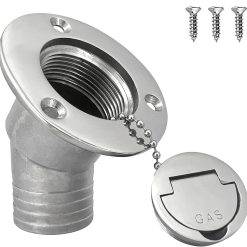 1-1/2" boat gas deck fill with keyless cap, 316 stainless