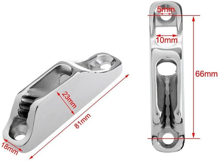 Boat Rope Clam Cleat 18 x 82mm Stainless Steel 2-Pack 2 Boat Rope Clam Cleat 18 x 82mm Stainless Steel 2-Pack - Image 2