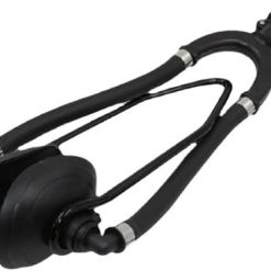 Round dual water feed outboard motor flusher