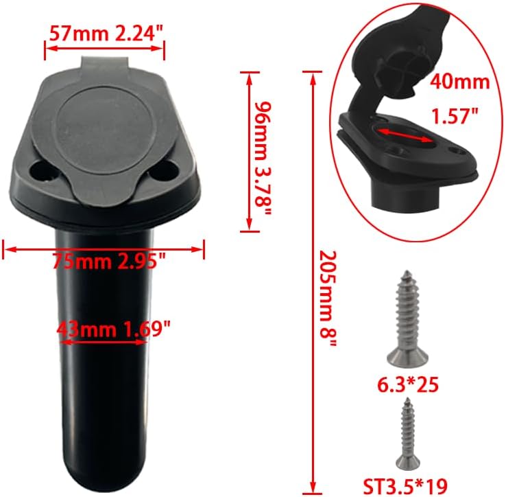 Kayak fishing rod holder 4-piece flush mount 3 Kayak fishing rod holder 4-piece flush mount - Image 3