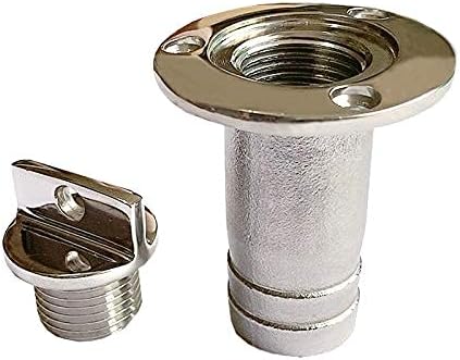 1" Boat Fuel Deck Fill with Keyless Cap and Marine Mirror - 316 Stainless Steel 4 1" Boat Fuel Deck Fill with Keyless Cap and Marine Mirror - 316 Stainless Steel - Image 4