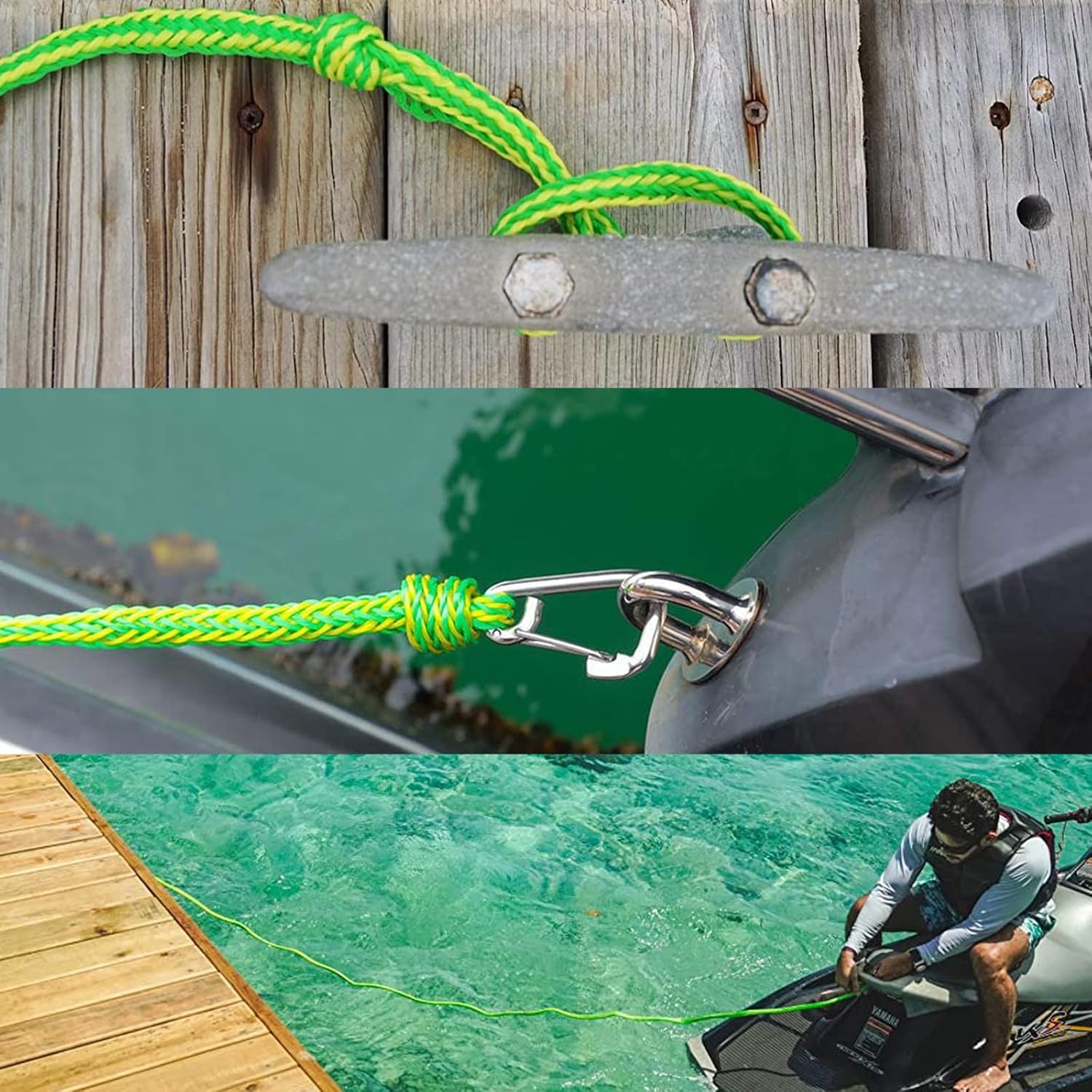 Kayak Tow Rope with Snap Clip, 1/2" x 12ft, Pair 6 Kayak Tow Rope with Snap Clip, 1/2" x 12ft, Pair - Image 6