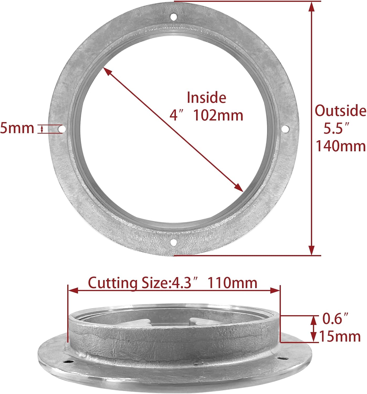 4 inch Round Deck Plate Inspection Hatch 316 Stainless Steel 3 4 inch Round Deck Plate Inspection Hatch 316 Stainless Steel - Image 3