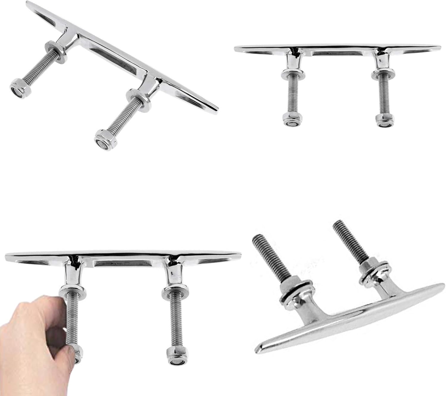 Boat Cleat Open Base 316 Stainless Steel 6" 4 Boat Cleat Open Base 316 Stainless Steel 6" - Image 4