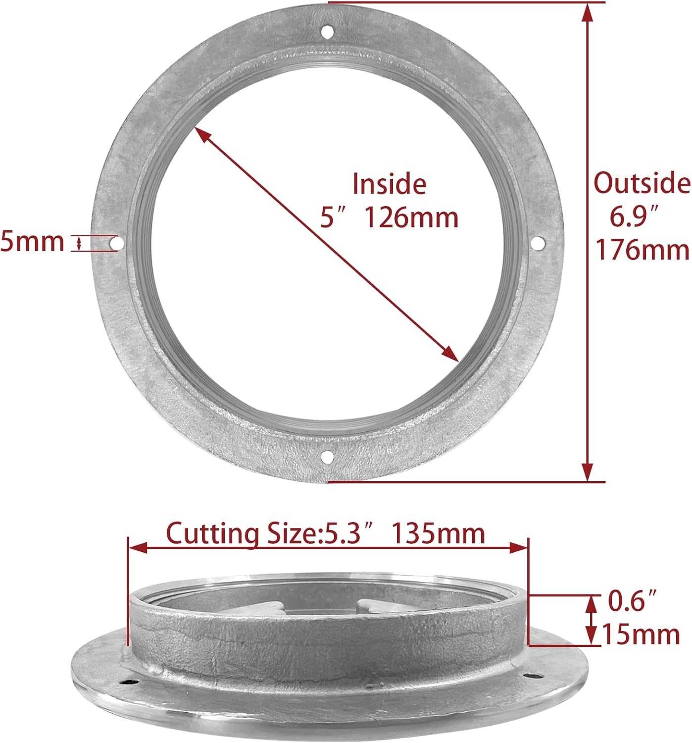 5 inch 316 stainless steel round inspection deck plate 3 5 inch 316 stainless steel round inspection deck plate - Image 3