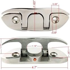 Alternative view of Folding Cleat 4-1/2" Flip-up Dock Marine Grade 316 Stainless Steel Pair