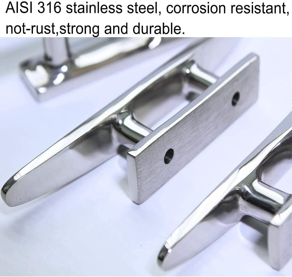 Boat Cleat 4" 316 Stainless Steel Open Base Pack of 2 6 Boat Cleat 4" 316 Stainless Steel Open Base Pack of 2 - Image 6