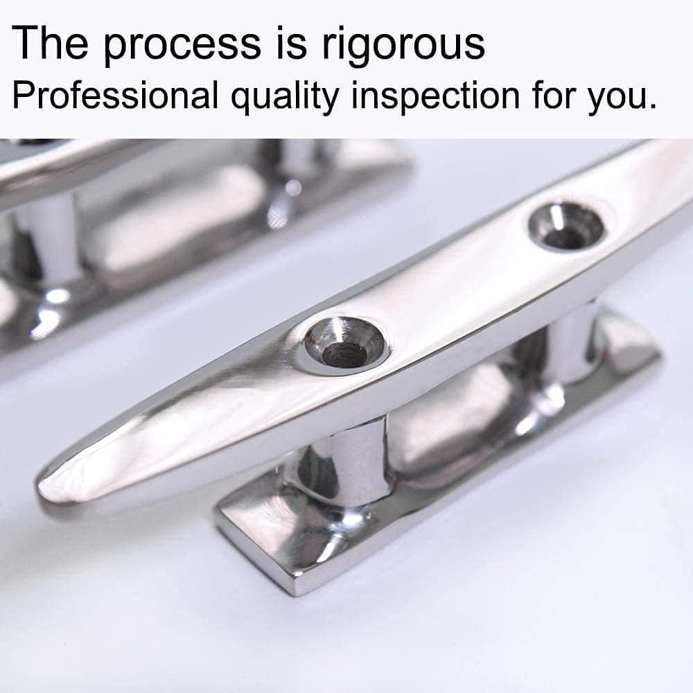 Boat Cleat 4" 316 Stainless Steel Open Base Pack of 2 8 Boat Cleat 4" 316 Stainless Steel Open Base Pack of 2 - Image 8