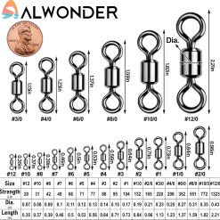 Alternative view of Fishing barrel swivels 31LB test #10, 50-pack