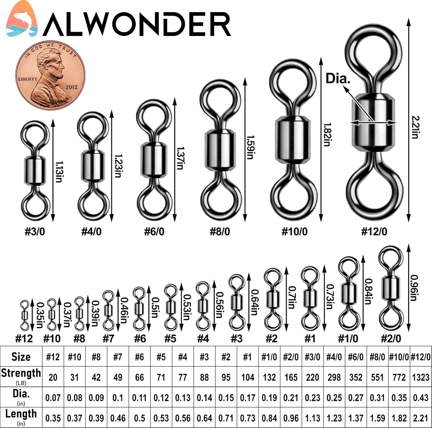 Fishing barrel swivels 31LB test #10, 50-pack 2 Fishing barrel swivels 31LB test #10, 50-pack - Image 2