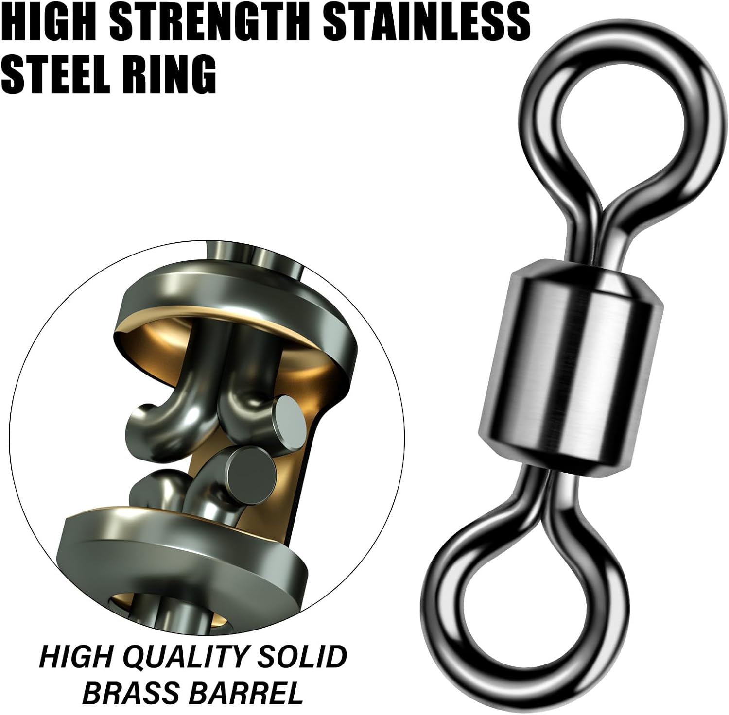 Fishing barrel swivels 31LB test #10, 50-pack 3 Fishing barrel swivels 31LB test #10, 50-pack - Image 3