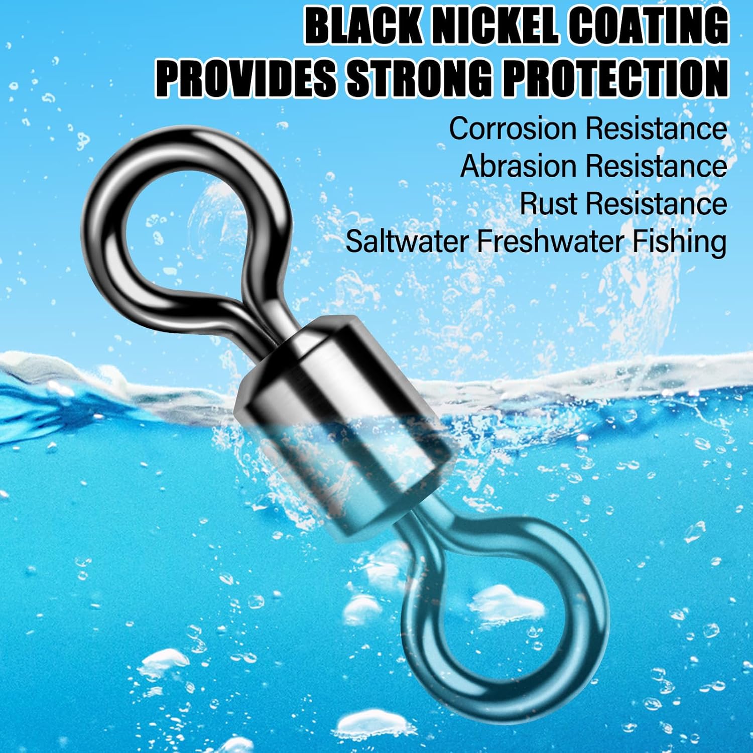 Fishing barrel swivels 31LB test #10, 50-pack 4 Fishing barrel swivels 31LB test #10, 50-pack - Image 4