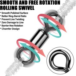 Fishing barrel swivels 31LB test #10, 50-pack 11 V1259 DP01 A 1443 202603310020 04