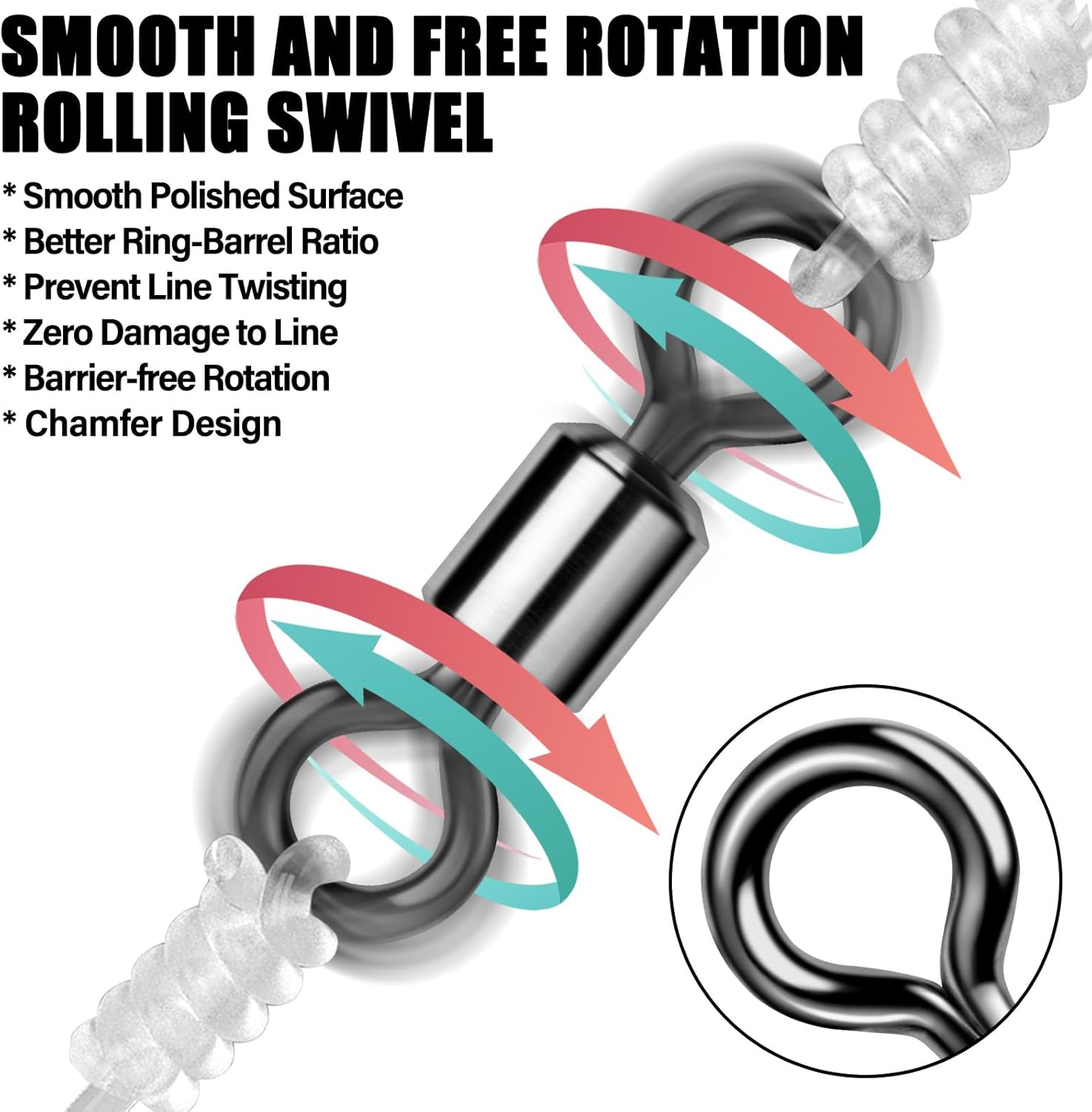 Fishing barrel swivels 31LB test #10, 50-pack 5 Fishing barrel swivels 31LB test #10, 50-pack - Image 5