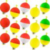 Fishing Bobbers Floats 15-Pack, Weighted EVA Foam Snap-on