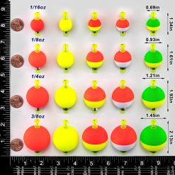 Alternative view of Fishing Bobbers Floats 15-Pack, Weighted EVA Foam Snap-on