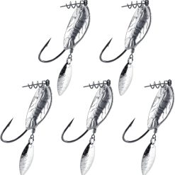Weighted Swimbait Hooks 5-Pack with Willow Spinner Blades