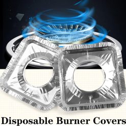 Gas burner liners 50 pack 8.5" aluminium foil stove covers 12 V1259 DP01 A 1514 202603310615 04