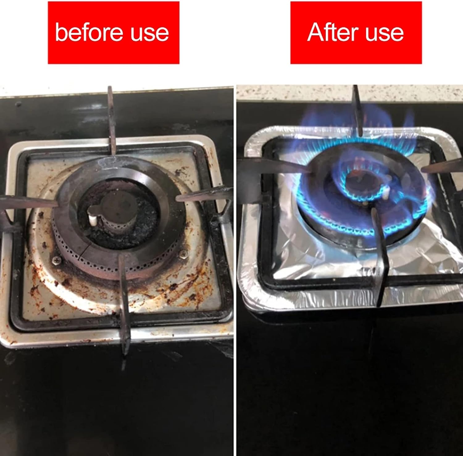 Gas burner liners 50 pack 8.5" aluminium foil stove covers 7 Gas burner liners 50 pack 8.5" aluminium foil stove covers - Image 7