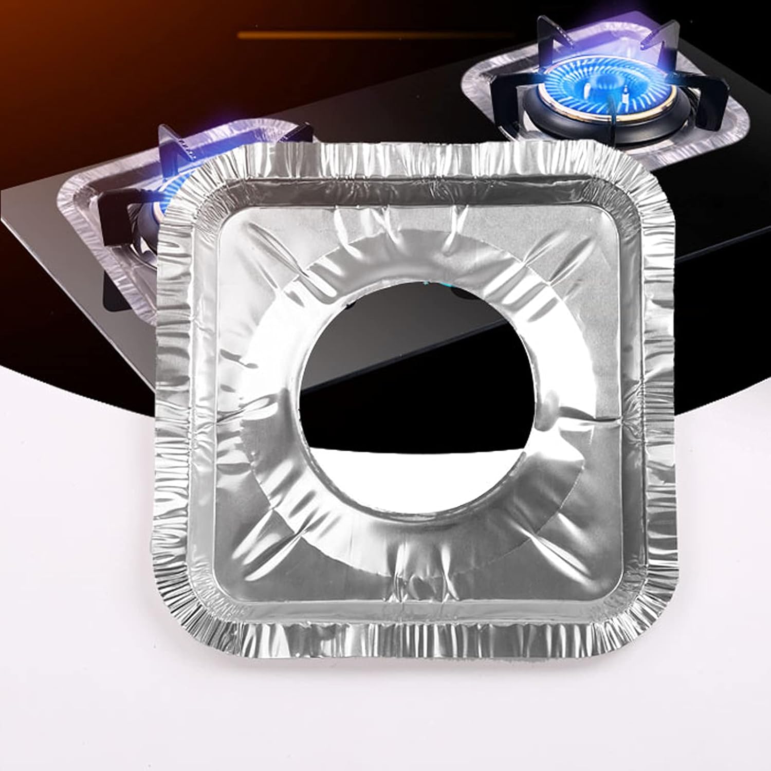 Gas burner liners 50 pack 8.5" aluminium foil stove covers 8 Gas burner liners 50 pack 8.5" aluminium foil stove covers - Image 8