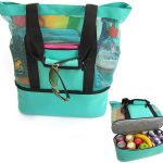Mesh Beach Bag with Insulated Cooler