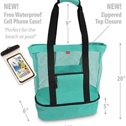 Alternative view of Mesh Beach Bag with Cooler Bag, Large Mesh Beach Tote Bags, Cooler Bags Insulated for Travel, Beach Toys Bag, Summer Vacation Travel Essentials for Women Kids, for Picnic Pool Travel