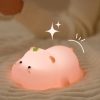 Silicone Night Light Hippo Rechargeable Pink
