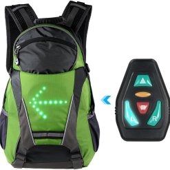 Cycling Bicycle Backpack with LED Turn Reflective Bag Pack for Outdoor Safety Night Riding Running Camping Hiking Mountaineering Walking Jogging