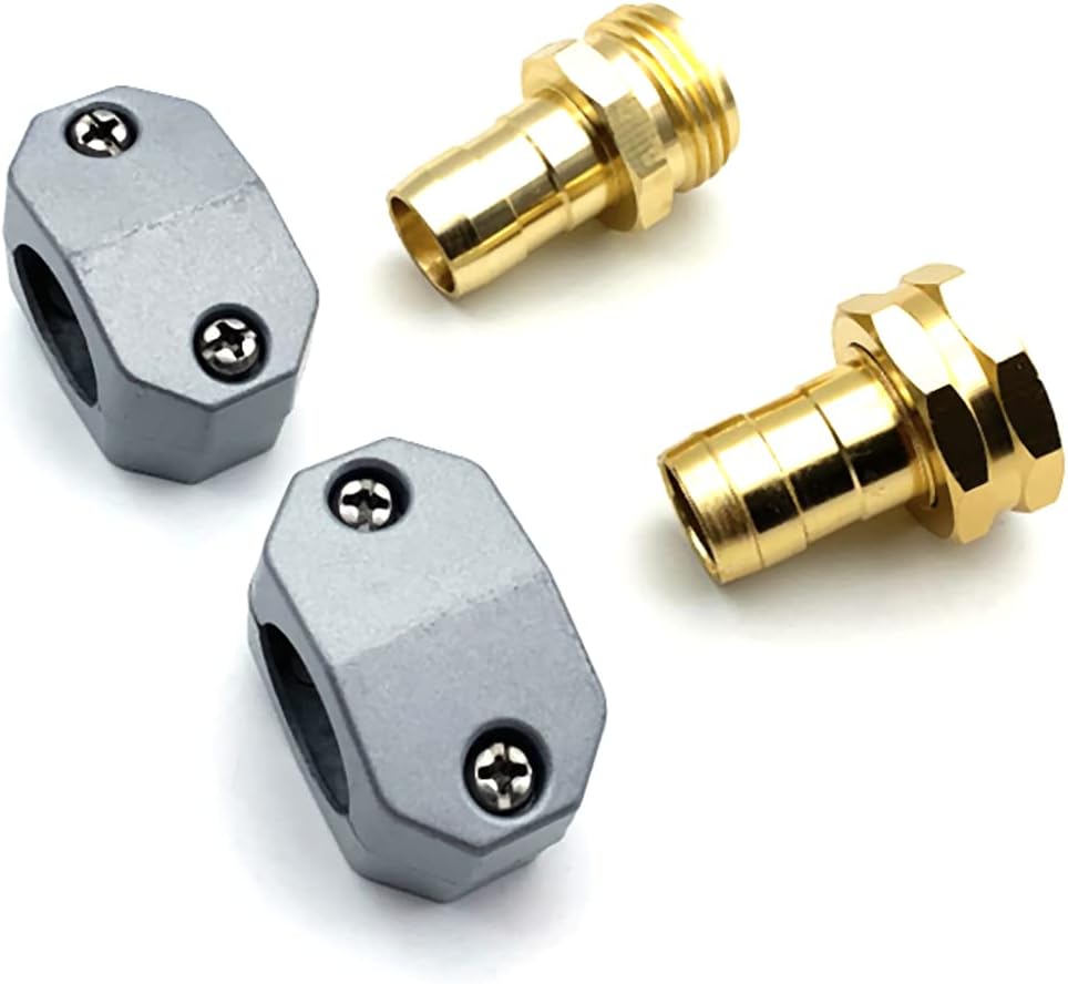 4 Pack Heavy Duty Garden Hose Repair Fittings, Aluminum Mender Female Male Hose Repair Coupler Connector with Clamp, Fits All 3/4 Inch or 5/8 Inch Garden Hose 2 4 Pack Heavy Duty Garden Hose Repair Fittings, Aluminum Mender Female Male Hose Repair Coupler Connector with Clamp, Fits All 3/4 Inch or 5/8 Inch Garden Hose - Image 2