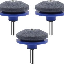 Lawn Mower Blade Sharpener, 3/4/5PCS Lawn Mower Blade Sharpener Tool Kits, Universal Lawnmower Blade Sharpener for Any Hand Drill for Man Dad (Blue/3PC)