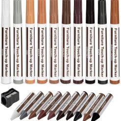 Furniture Wood Repair Markers Kit,Touch Up Markers and Wax Sticks with Sharpener,for Stains, Scratches, Floors, Tables, Desks, Carpenters, Bedposts, Touch-Ups, Cover-Ups, Molding Repair - Set of 21