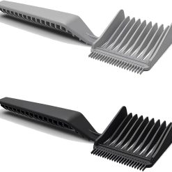 2pcs Blend Friend Curved Positioning Fade Comb, Professional Heat Resistant Cutting Comb for Men Salon Hairdresser Clipper Cuts Tools (Black and Grey)