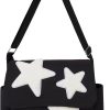 Canvas messenger bag with star embellishments