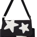 Canvas messenger bag with star embellishments