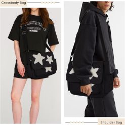 Alternative view of Aesthetic Messenger Bag Cute Tote Bags Y2K Star Shoulder Bag Canvas Tote Bag Kawaii Crossbody Bag for Women