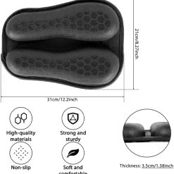 Alternative view of Motorcycle Seat Cushion,Pressure Relief Motorcycle Seat Pad,High Elasticity Gel 3D Honeycomb Structure for Motorbike Long Rides