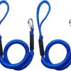 Boat bungee dock lines with buckles, blue, 2-piece