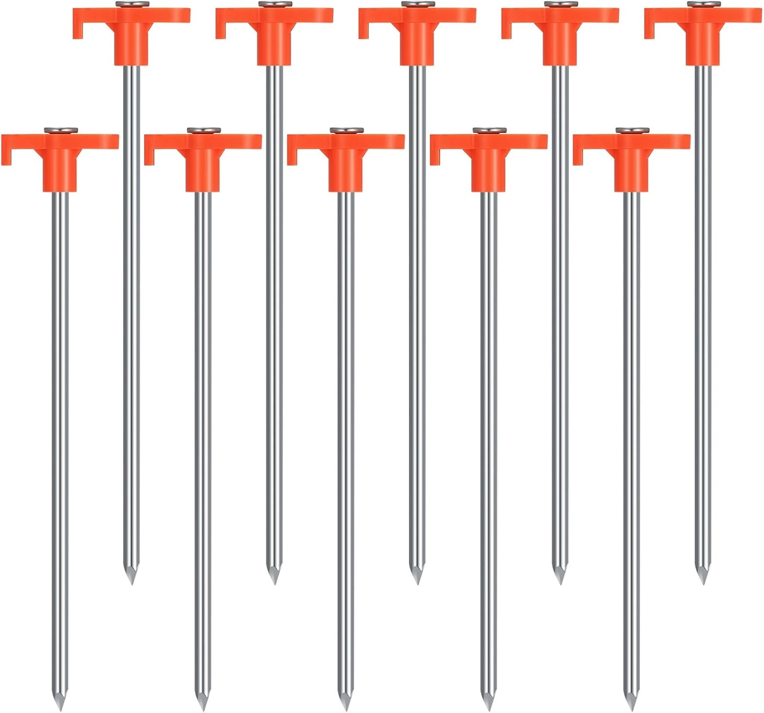 Heavy Duty Tent Pegs 10 Pack 200mm Metal Stakes 1 Heavy Duty Tent Pegs 10 Pack 200mm Metal Stakes